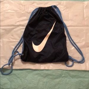 Dark and Light Blue Draw String Nike Bag